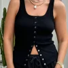 Frankie Scoop Tank Black