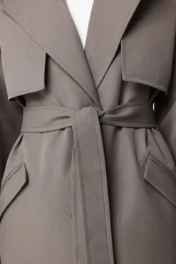 Franklin Trench Coat Charcoal