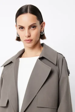 Franklin Trench Coat Charcoal
