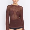 Gerrale Mesh Knit Top Walnut