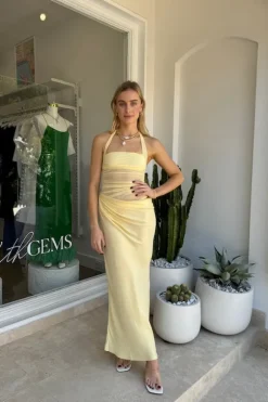Gina Halter Dress Yellow