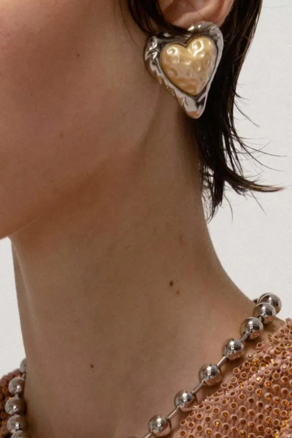 Heart Studs Glitter/Pearl