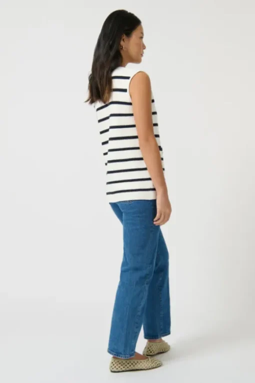 Helena Gilet Stripe I Navy/White