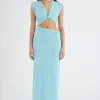 Henri Twist Maxi Dress Aqua