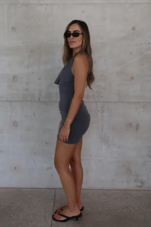 Hunter Mini Dress Steel