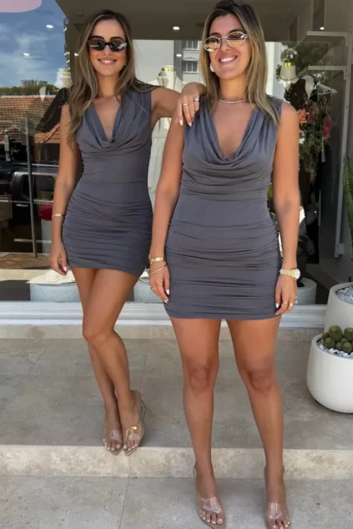 Hunter Mini Dress Steel