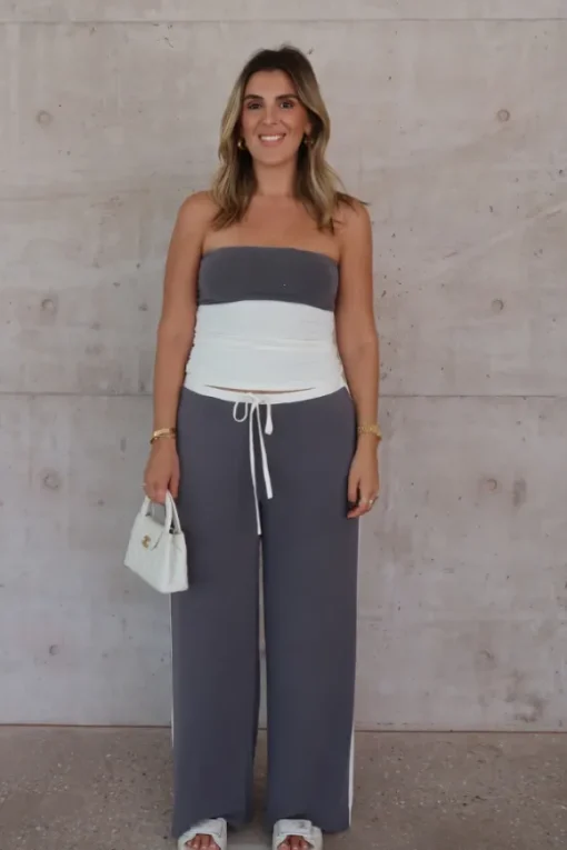 Hunter Tube Top Steel/White