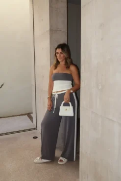 Hunter Tube Top Steel/White