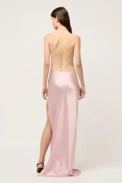 Iced Bias Maxi Dress Pink