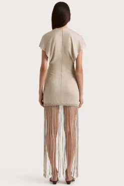Ines Fringe Dress Oatmeal