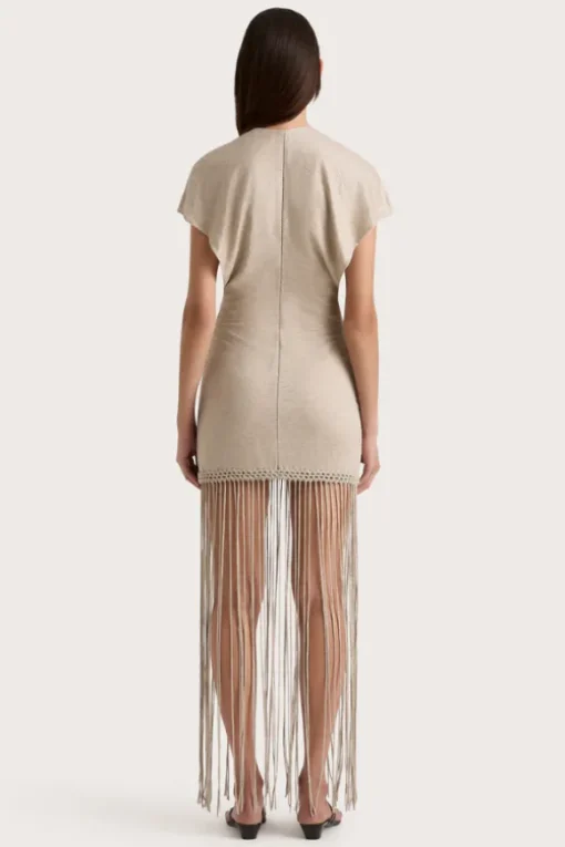 Ines Fringe Dress Oatmeal