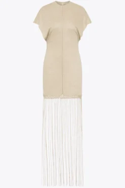 Ines Fringe Dress Oatmeal