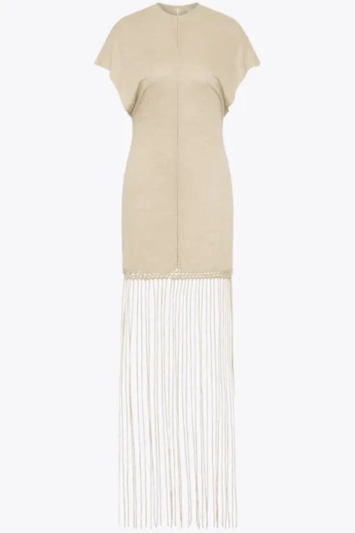 Ines Fringe Dress Oatmeal