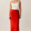 Iris Maxi Skirt Vermillion