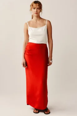 Iris Maxi Skirt Vermillion