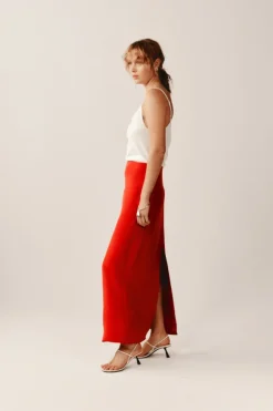 Iris Maxi Skirt Vermillion