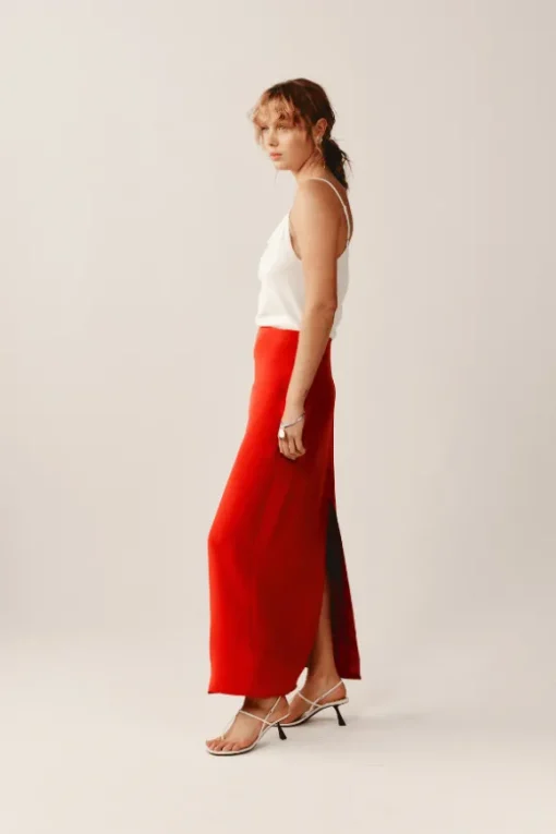 Iris Maxi Skirt Vermillion