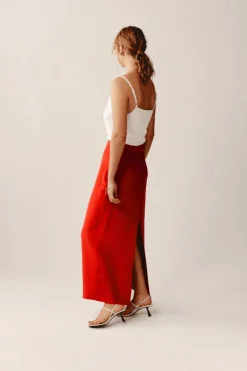 Iris Maxi Skirt Vermillion