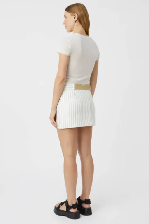 Jagger Mini Skirt White Pinstripe