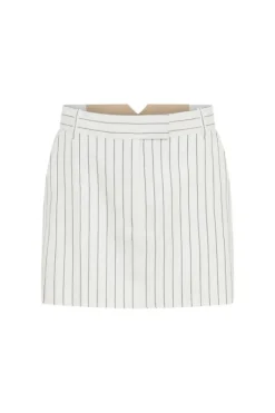 Jagger Mini Skirt White Pinstripe