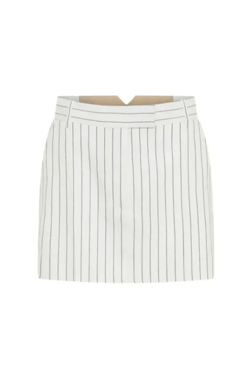 Jagger Mini Skirt White Pinstripe