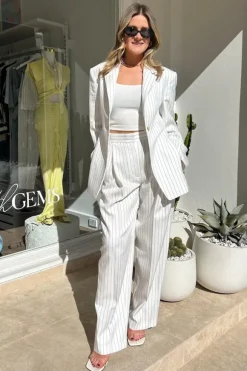 Jagger Trouser White Pinstripe