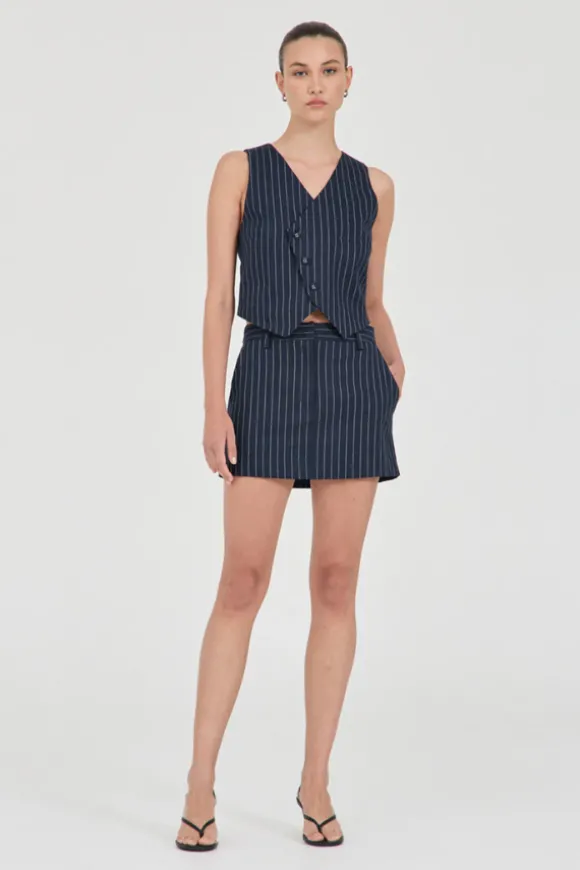 Jayden Stripe Mini Skirt Navy Stripe