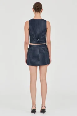 Jayden Stripe Mini Skirt Navy Stripe