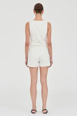 Jayden Stripe Tailored Shorts White Stripe