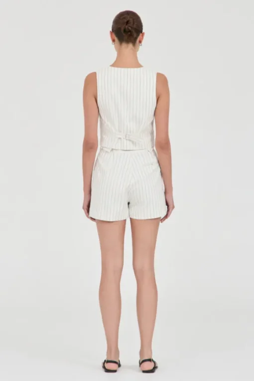 Jayden Stripe Tailored Shorts White Stripe