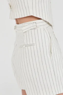 Jayden Stripe Tailored Shorts White Stripe
