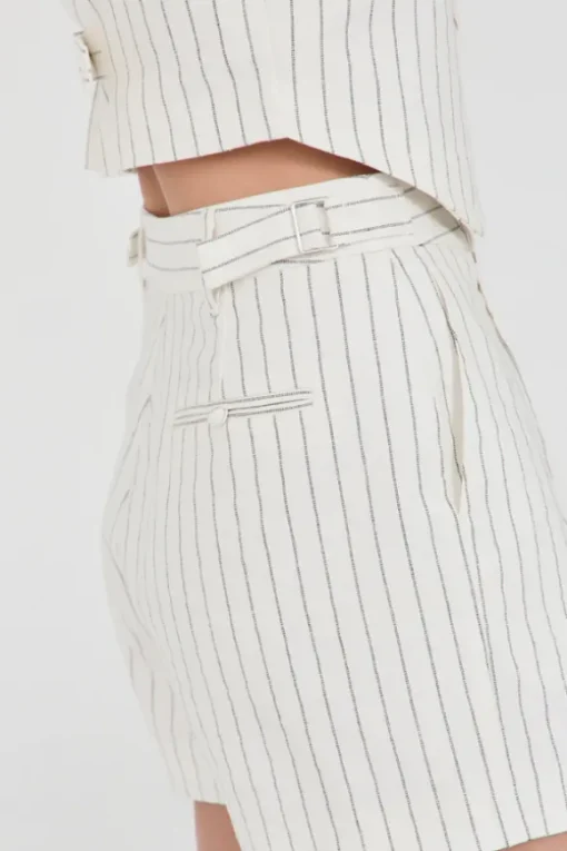 Jayden Stripe Tailored Shorts White Stripe