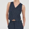 Jayden Stripe Waistcoat Navy Stripe