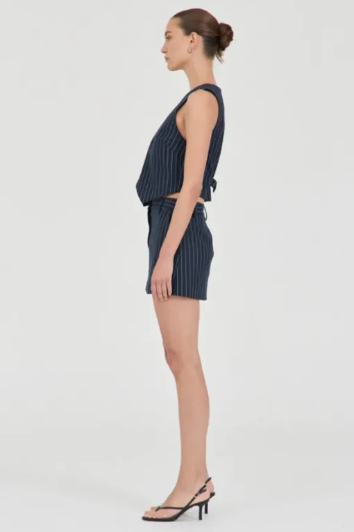 Jayden Stripe Waistcoat Navy Stripe