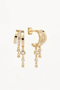 18k Gold Plated Gold Ocean Mist Illusion Hoops