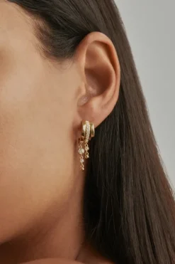 18k Gold Plated Gold Ocean Mist Illusion Hoops