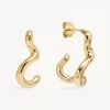 18k Gold Vermeil Gold Flow Of Life Hoops