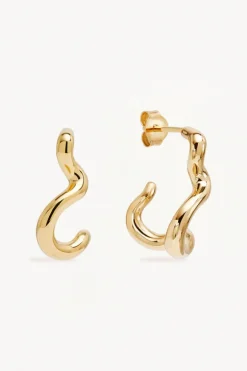 18k Gold Vermeil Gold Flow Of Life Hoops
