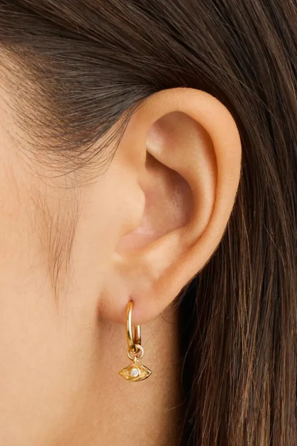 18k Gold Vermeil I am Protected Hoops