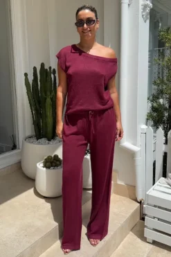 Knit Pants Plum