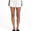 Knit Shorts Cream/Brown Strip