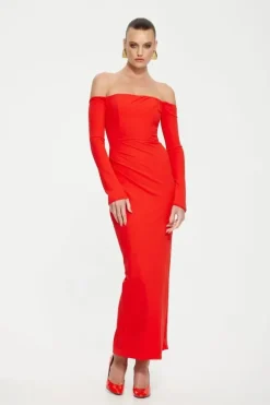 Kristie Midi Dress Cherry Red