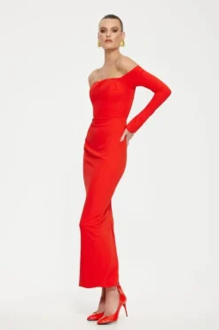 Kristie Midi Dress Cherry Red