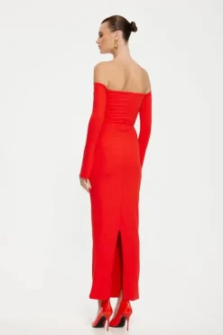 Kristie Midi Dress Cherry Red