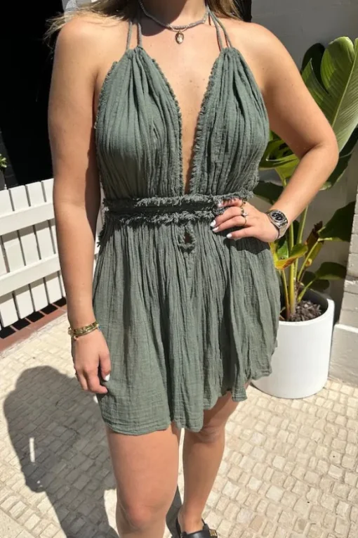 Lefkothea Mini Dress Khaki