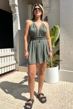 Lefkothea Mini Dress Khaki