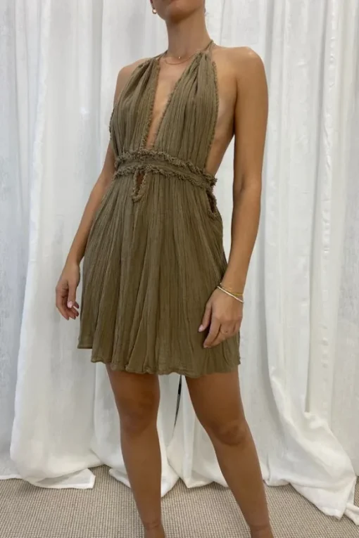 Lefkothea Mini Dress Mocha