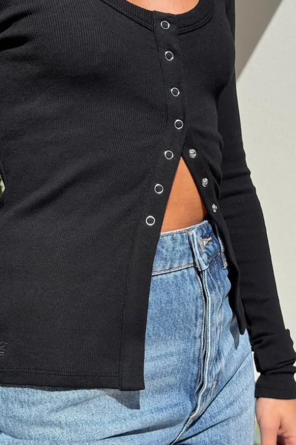 Lottie Long Sleeve Top Black