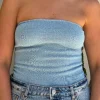 Lulu Tube Top Blue Lurex