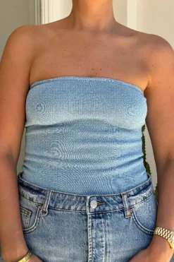 Lulu Tube Top Blue Lurex